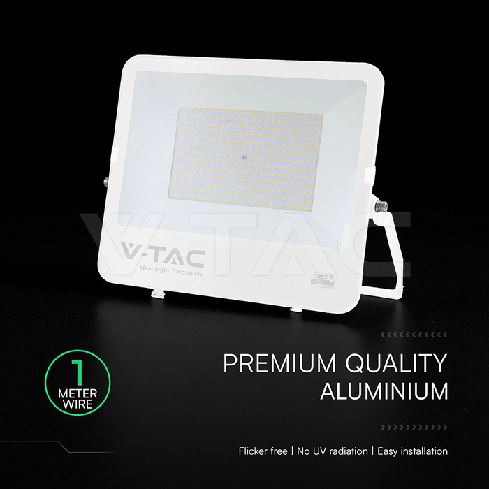 200W LED Floodlight CREE CHIP White Body Grey Glass 6500K 135LM/W img 5