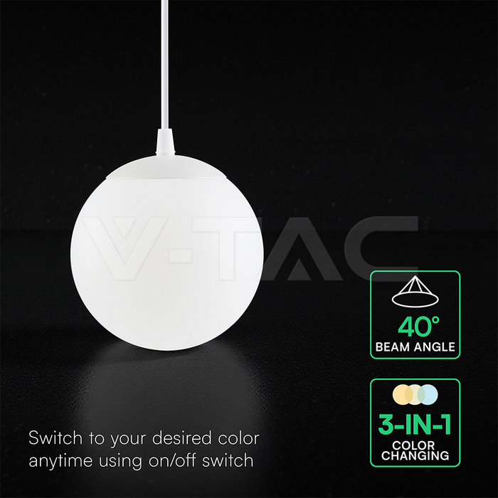 12W LED Surface Pendant Light Aluminum+Iron White Body img 4