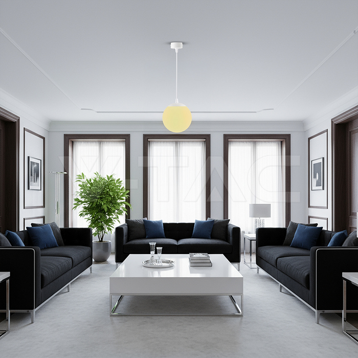 12W LED Surface Pendant Light Aluminum+Iron White Body img 7