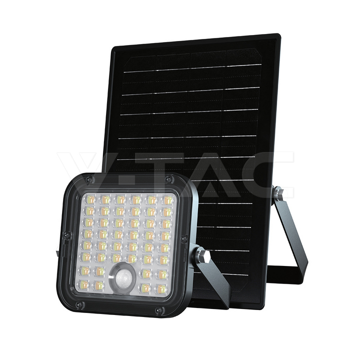 30W LED Solar Floodlight LiFePo Battery 6.4V Black CCT