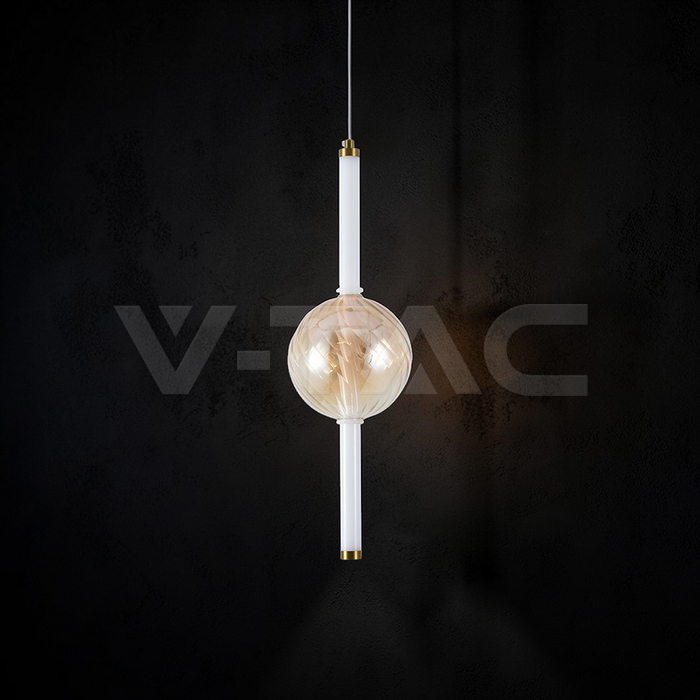 8W LED Decorative Hanging Light D150-H510 Gold+Amber+White 3000K img 1