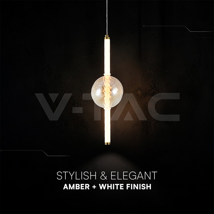 8W LED Decorative Hanging Light D150-H510 Gold+Amber+White 3000K img 3