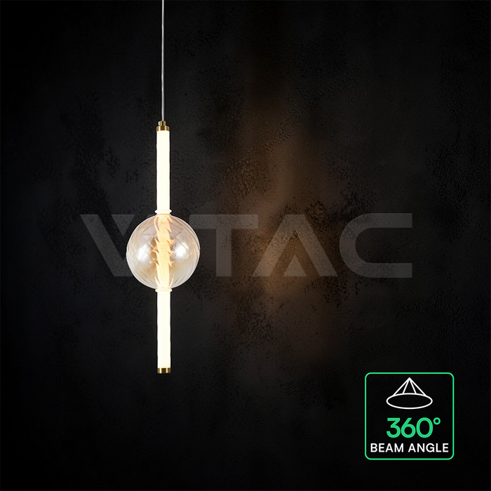 8W LED Decorative Hanging Light D150-H510 Gold+Amber+White 3000K img 4