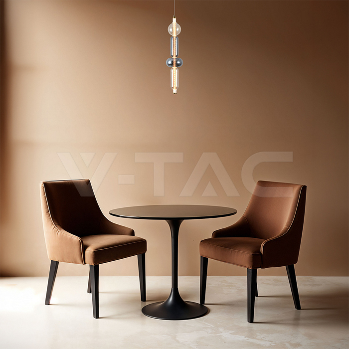 9W LED Decorative Light Hanging D100*H1500 3000K Brass+Transparant img 5