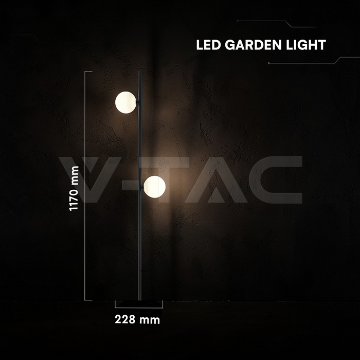 G4 Lamp head 164*164*1171mm Sand Black IP65 2pcs/pack img 5