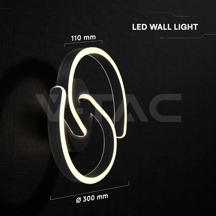 22W LED Decorative Wall Light 3IN1 Sandy Black img 4