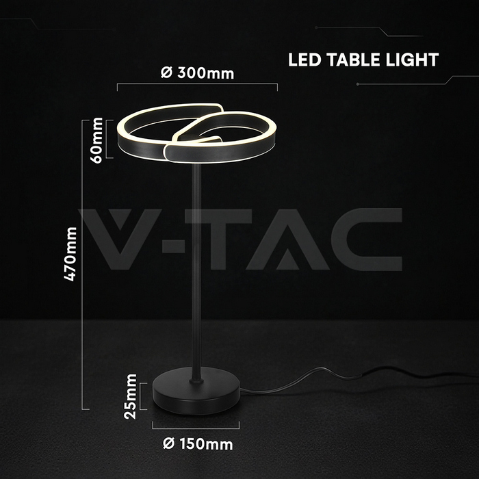 25W LED Decorative Table Lamp (D150mm*H25mm) 3IN1 Sandy Black img 3