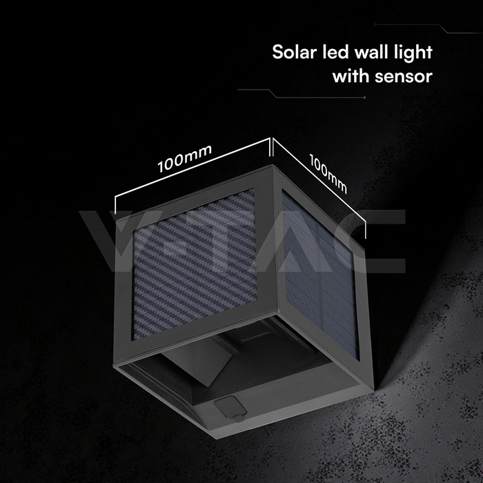 2.25W LED Solar Wall Light 3in1 Black Body IP65 PIR Sensor img 11