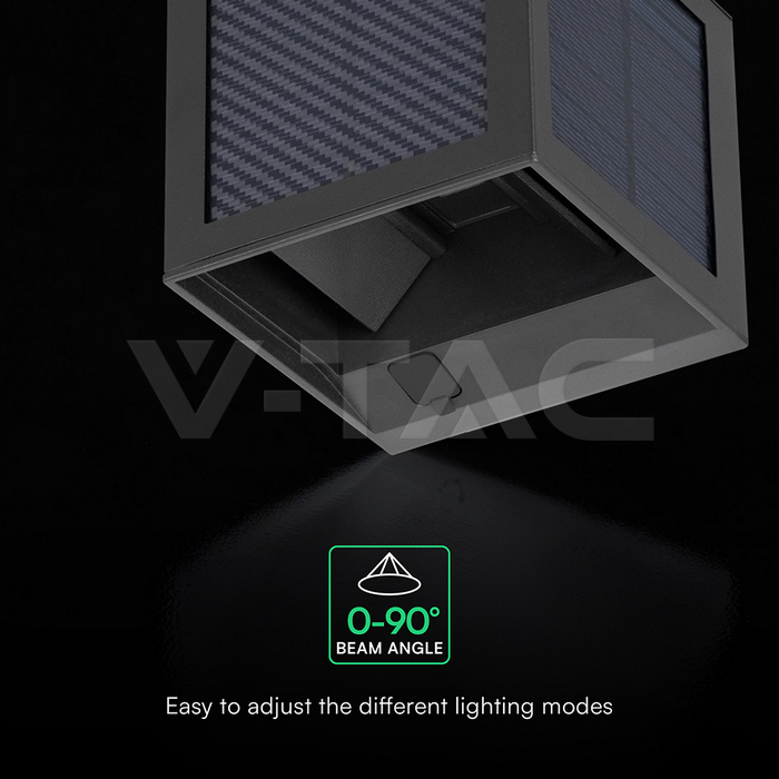 2.25W LED Solar Wall Light 3in1 Black Body IP65 PIR Sensor img 3