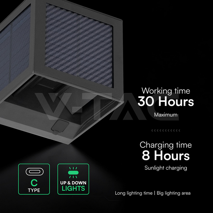 2.25W LED Solar Wall Light 3in1 Black Body IP65 PIR Sensor img 7