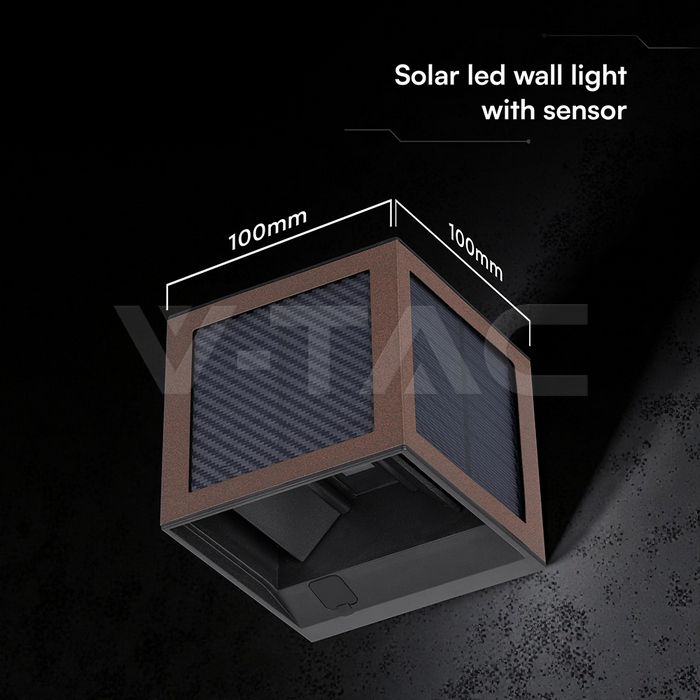2.25W LED Solar Wall Light 3in1 Corten Body IP65 PIR Sensor img 11