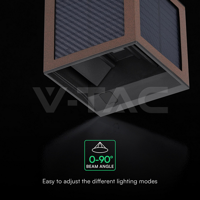 2.25W LED Solar Wall Light 3in1 Corten Body IP65 PIR Sensor img 3