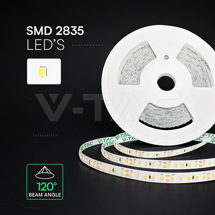 LED Strip SMD2835 - 120 LEDs 3000K IP20 8W/M 20M Roll img 1