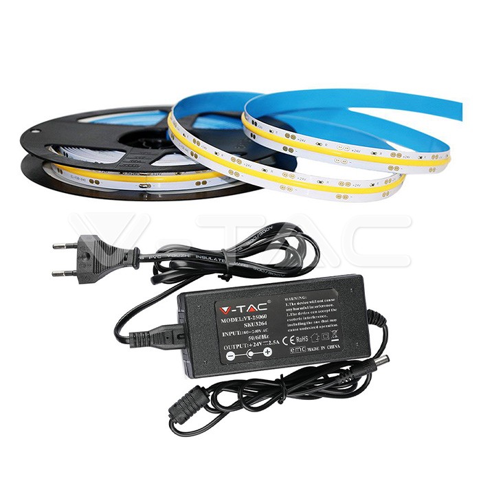 LED Strip Set 280 COB IP20-3000K 10W DC24V 800LM/M / 2652 + 3264 /