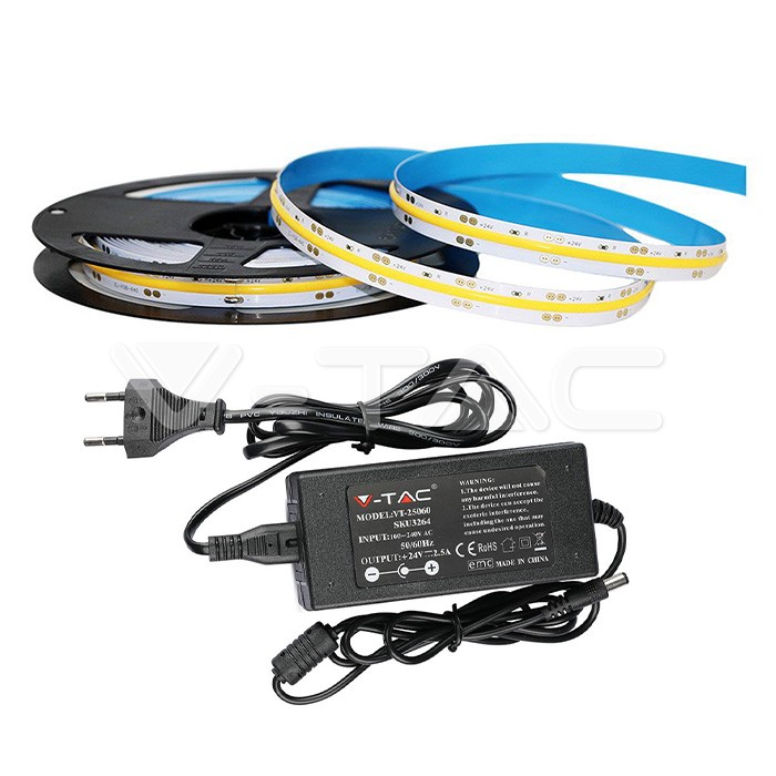 LED Strip Set 280 COB IP20-4000K 10W DC24V 800LM/M / 2653 + 3264 /