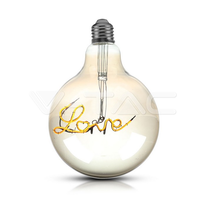 LED Lampadina 5W E27 Filamento G125 Amber Glass 2200K