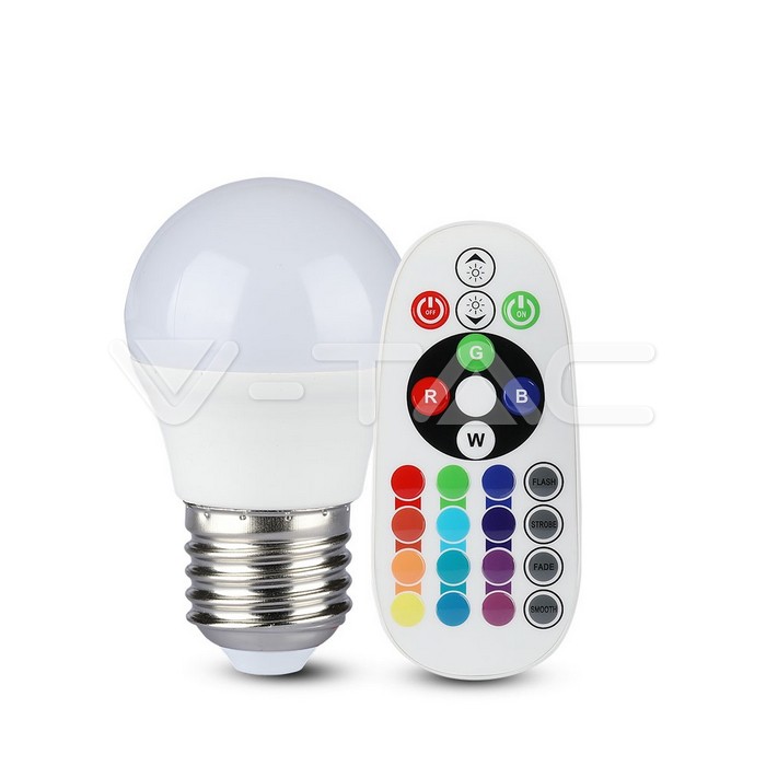 Lampadina a LED 3.5W E27 G45 RF Control RGB + 3000K