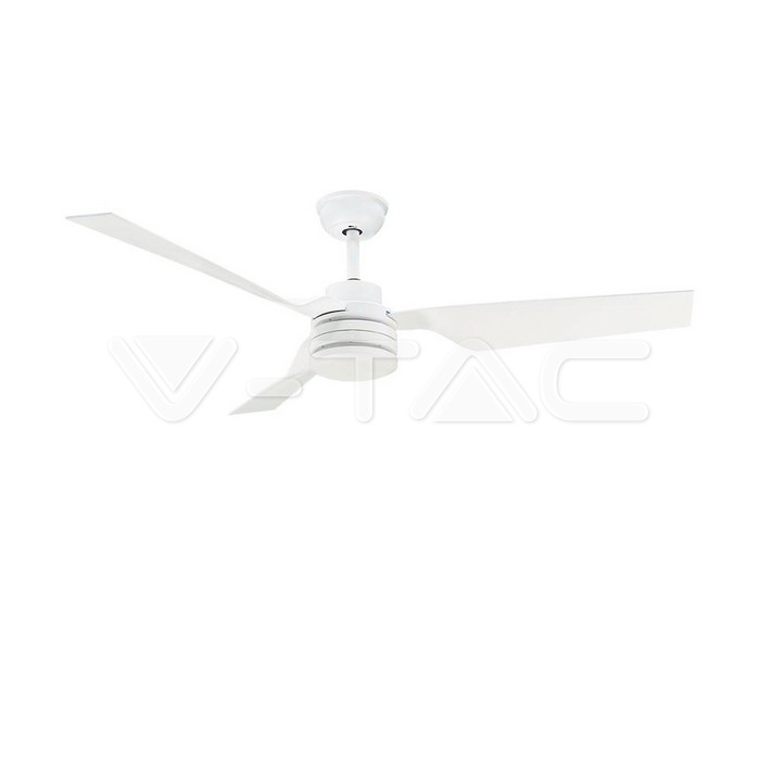 65W LED Ceiling Fan White Body RF Control  3 White Blades  AC Motor  ( 52INCH )