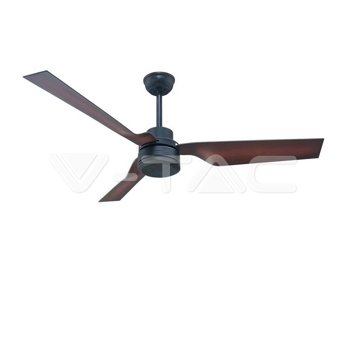 65W LED Ceiling Fan White Body RF Control  3 Brown  Blades  AC Motor  ( 52INCH )