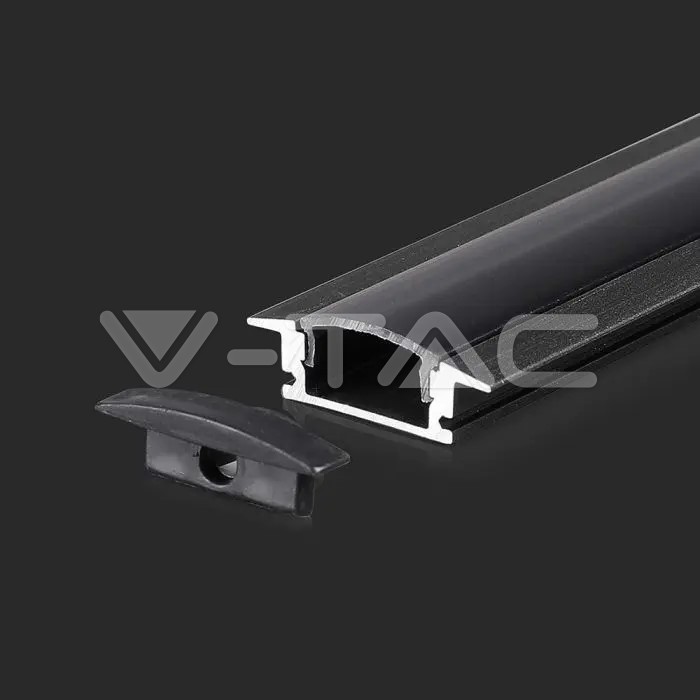 Led Strip Mounting Kit With Diffuser Aluminum 2000* 24.7*7MM Black Housing
