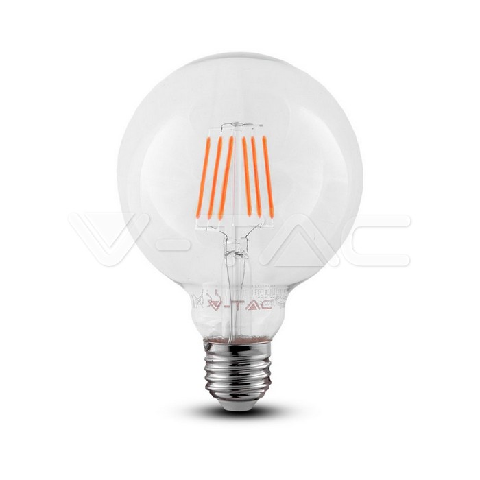 LED Lampadina SAMSUNG Chip Filamento 6W E27 G125 Vetro trasparente 2700K
