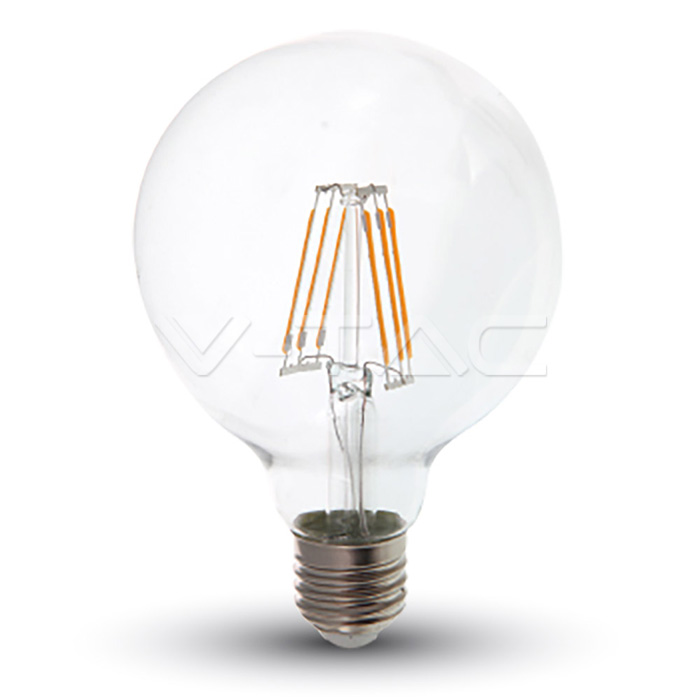 LED Lampadina SAMSUNG Chip Filamento 6W E27 G95 Clear Cover 2700K