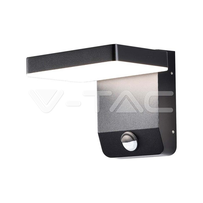 20W LED Wall Light Sensor Black Body Square 3000K IP65