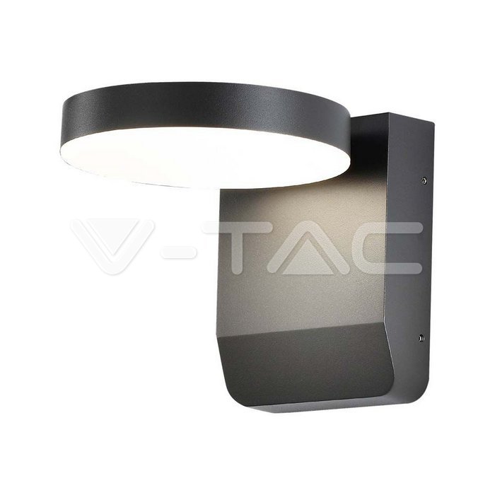 20W LED Wall Light Black Body Round 3000K IP65