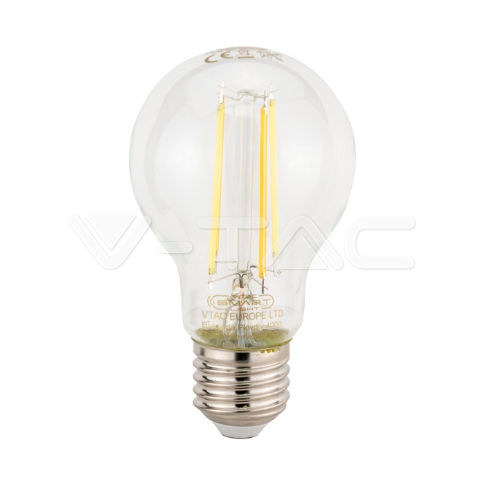 SKU 3001 V-Tac  Lampadina LED E27 7W A60 Filamento Compatibile c