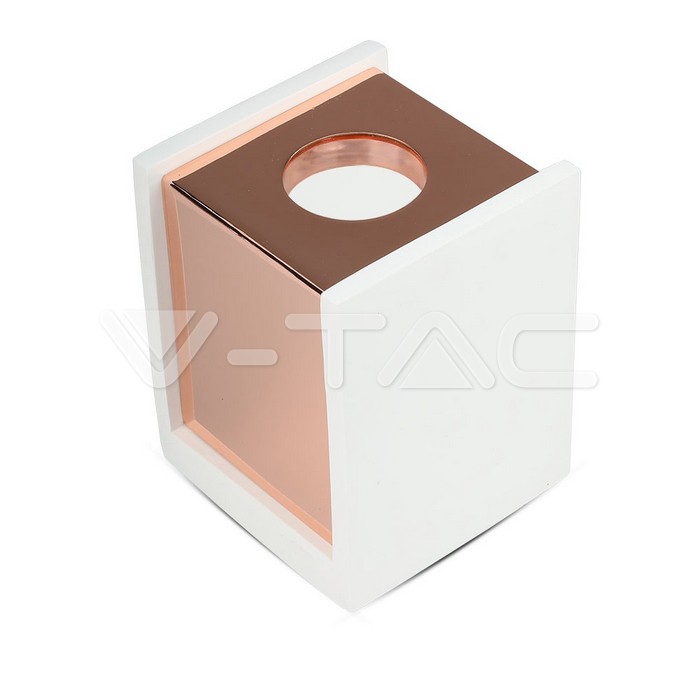 GU10 Fitting Gesso Surface Matt Rose Gold Bottom Quadrato