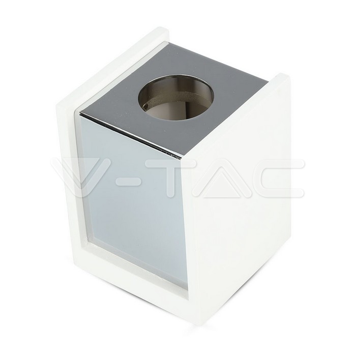 GU10 Fitting Gesso Surface Chrome Bottom Quadrato