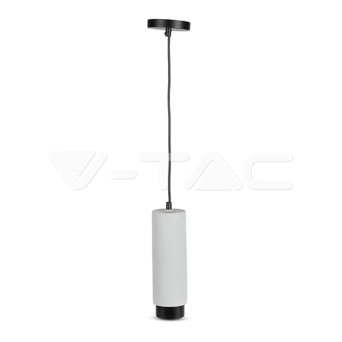 GU10 Fitting Gesso Concrete Pendant Metal Gun Black Bottom