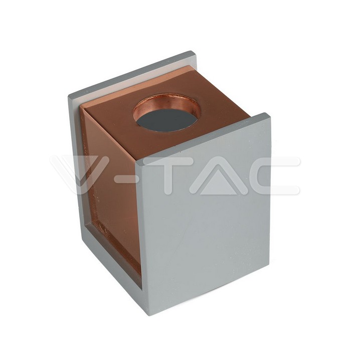 GU10 Fitting Concrete Surface Matt Rose Gold Bottom Quadrato