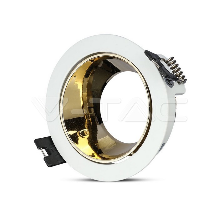 GU10 Fitting Bianco, Gold Rotonda