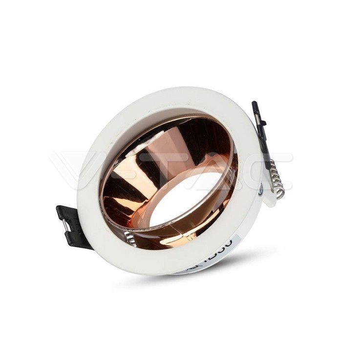 GU10 Fitting Bianco, Rose Gold Rotonda