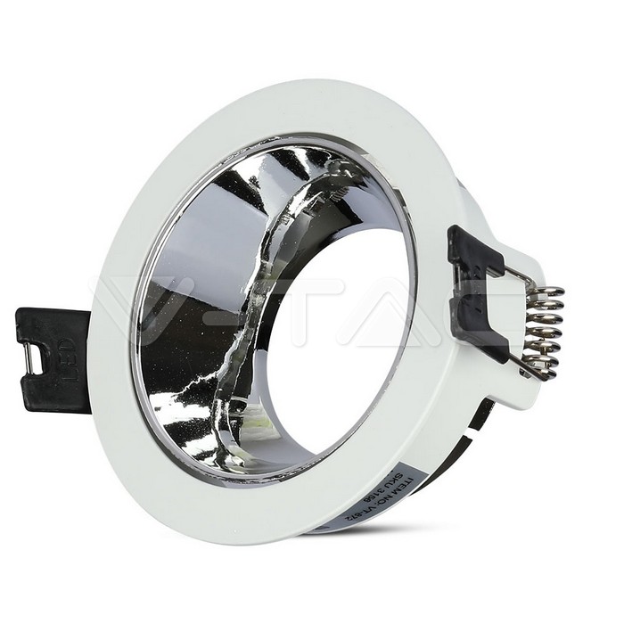 GU10 Fitting Bianco, Chorme Rotonda