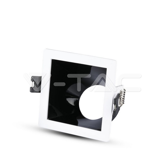 GU10 Fitting White+Black Square