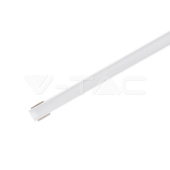  Profilo in Alluminio Colore Silver per Strip LED (Max l: 12,4mm) Copertura Satinata 2000 x 17,4 x 7mm