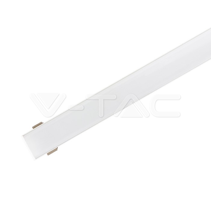 Kit di montaggio per strisce LED in alluminio con diffusore Bianco 2000 x 23,5 x 10 mm