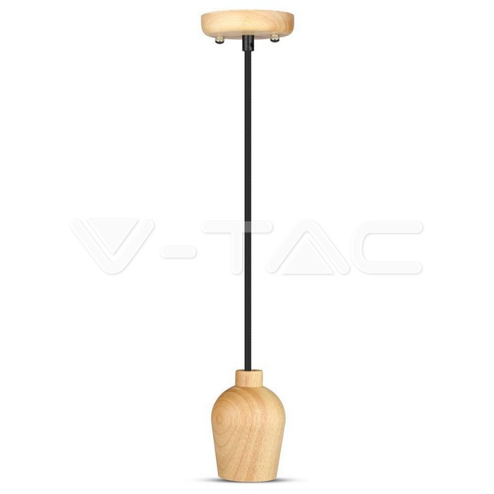 Wooden Pendant Light Black Wire