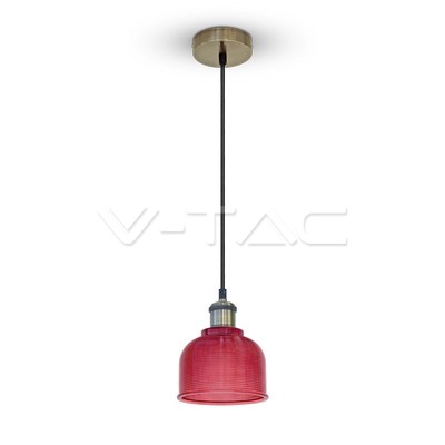 Lampadario con Portalampada Vetro Rosso__145