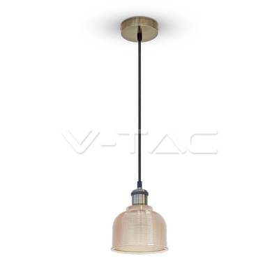 Lampadario con Portalampada Vetro Ambra __145