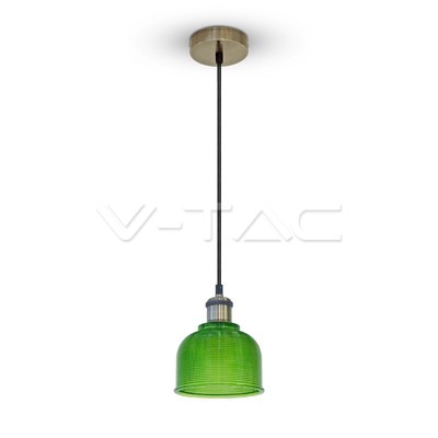 Lampadario con Portalampada Vetro Verde __145