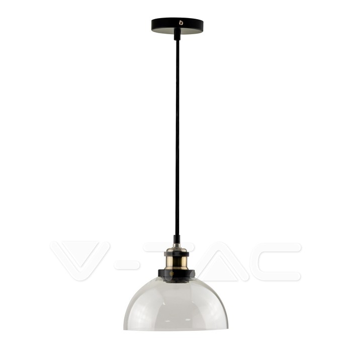 Vintage Glass Pendant Light Transparent Half Rotonda __200