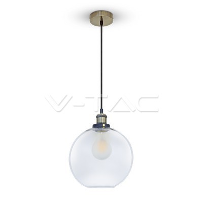 Lampadario con Portalampada Vetro Vintage Trasparente __250