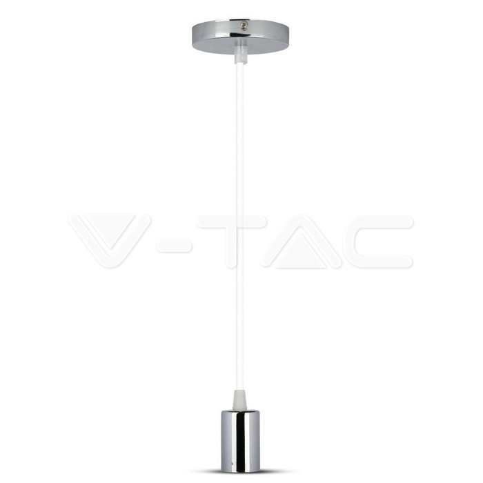 Lampadario con Portalampada Cromo Dome Bianco Chiaro