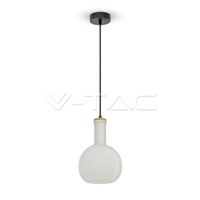 Lampadario Vetro Bianco Chiaro Rotondo