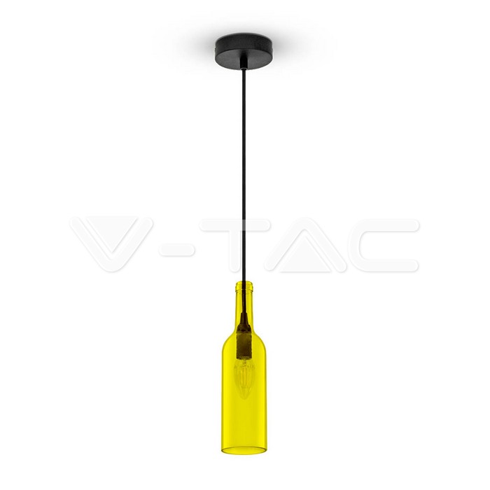 Lampadario con Portalampada Bottiglia Giallo