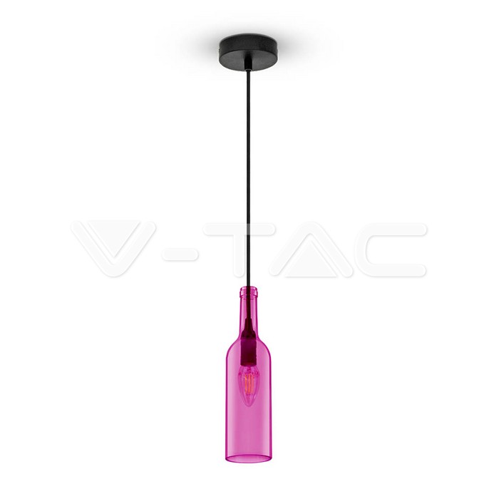 Lampadario con Portalampada Bottiglia Rose