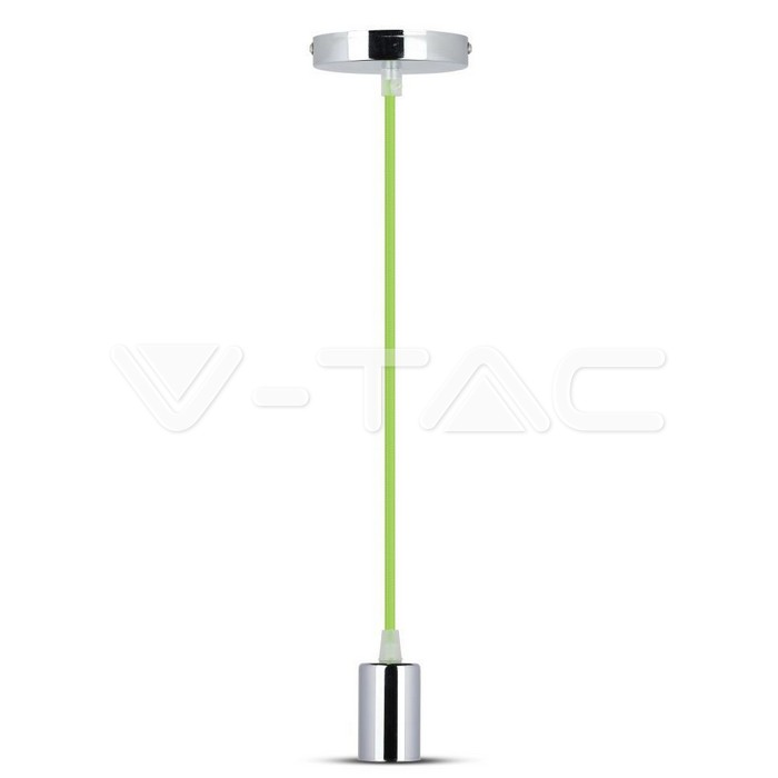 Lampadario con Portalampada Cromo Dome Verde Chiaro Cavo